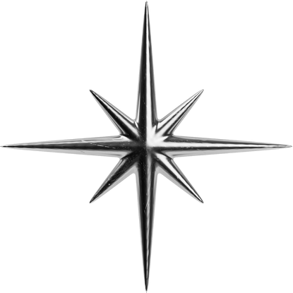 3D Y2K Metallic Star