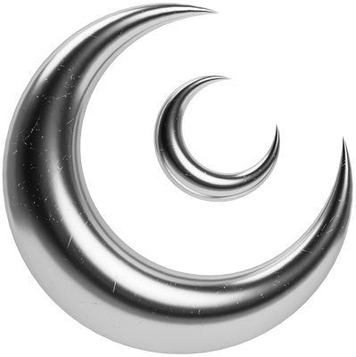 3D Y2K Crescent Moons