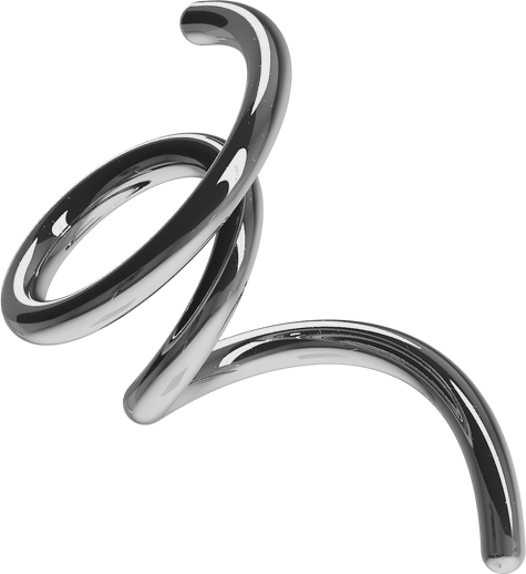 3D Chrome Shape Distorted HelixBlob